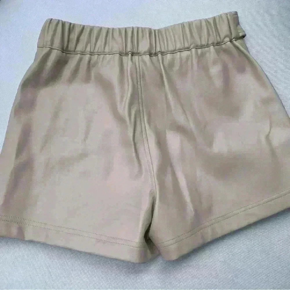 NEW Central Park West Leather Tie High Waisted Shorts In Sand Size S - Picture 8 of 9